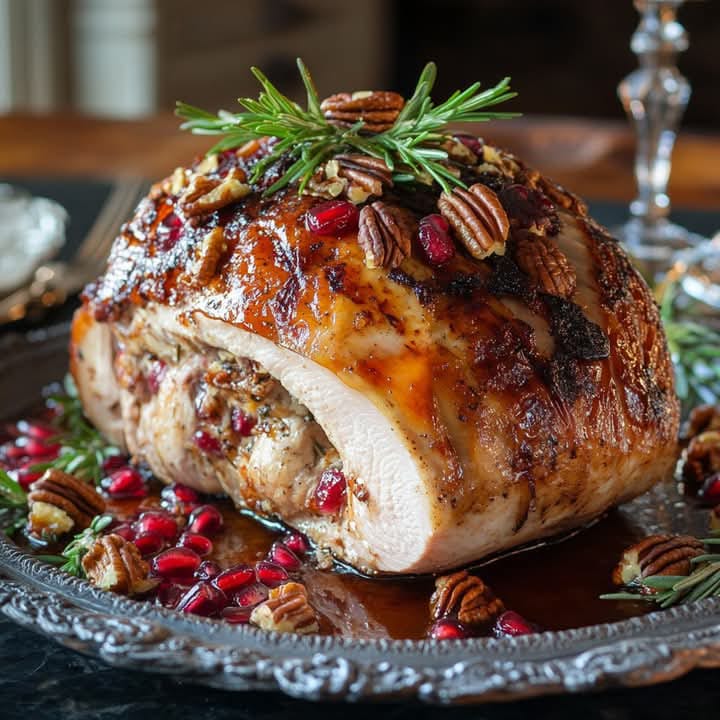 Stuffed Turkey Breast with Pomegranate and Pecans